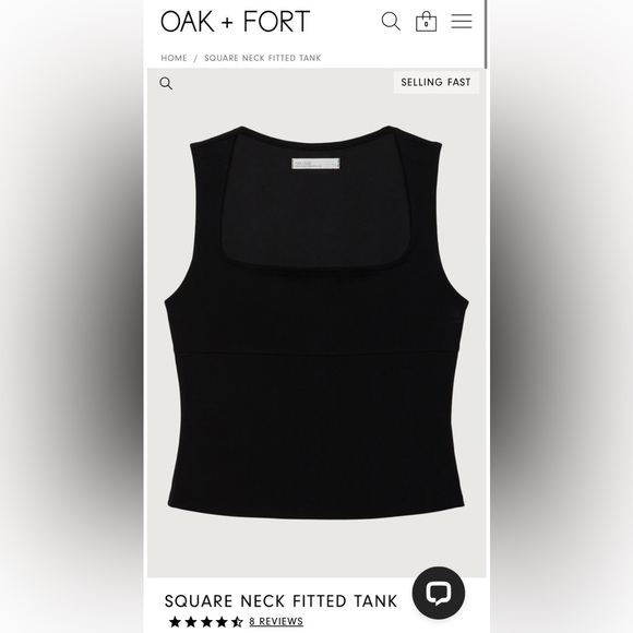 OAK + FORT Tops - Oak and fort square neck fitted tank